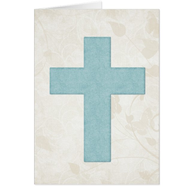 Blue Cross 5 Blank Christian Greeting Card (Front)