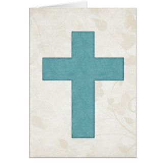 Blue Cross 6 Blank Christian Greeting Card