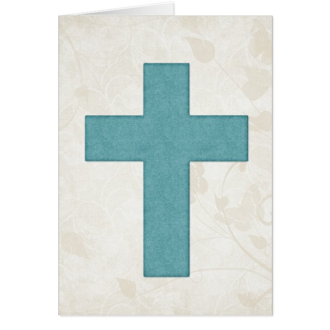 Blue Cross 6 Blank Christian Greeting Card (Front)