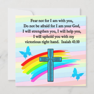 BLUE CROSS AND BUTTERFLY ISAIAH 41:10 INVITATION
