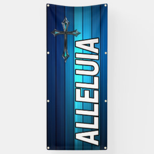 blue cross and planks Alleluia Banner