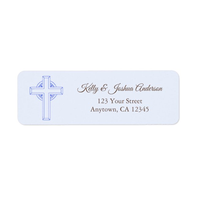 Blue Cross Baby Boy Baptism / Christening Address (Front)