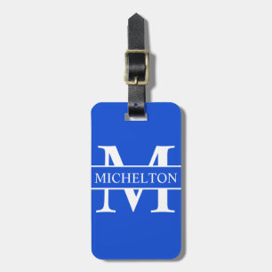 Blue Cross Bar LR Monogram Luggage Tag