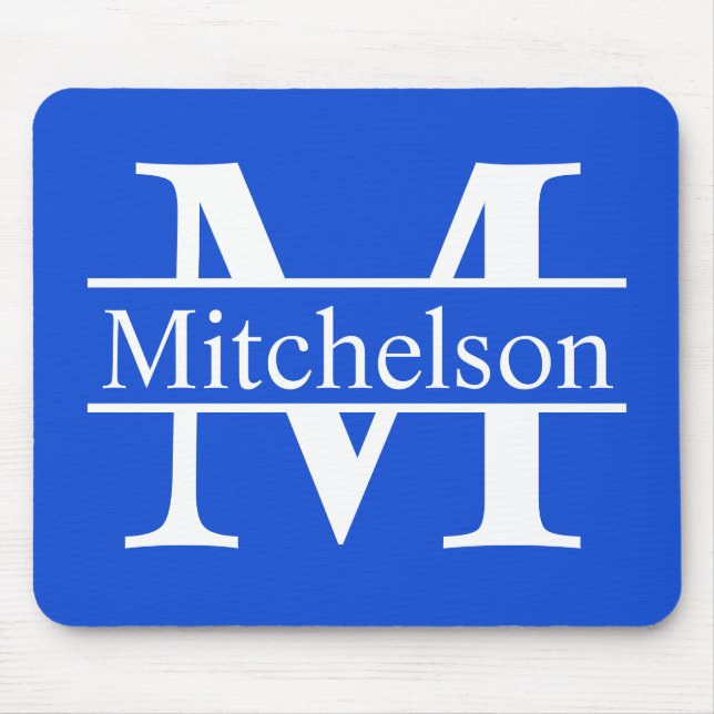 Blue Cross Bar LR Monogram Mouse Mat (Front)