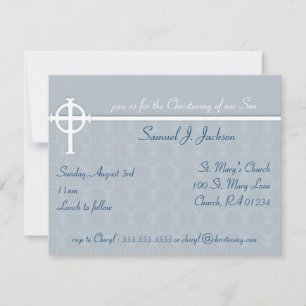 Blue Cross Christening Invitations
