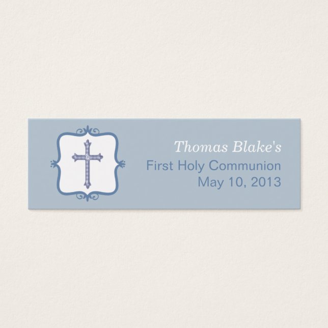 Blue Cross Communion Small Tag (Front)