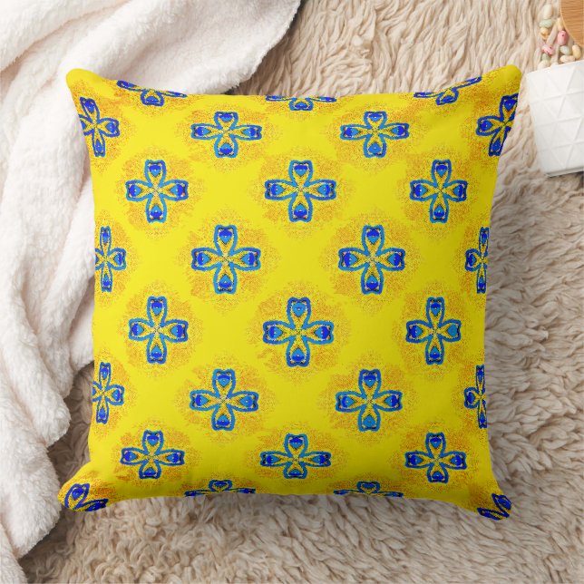 Blue Cross Grainy  Cushion (Blanket)