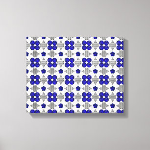 Blue Cross Motif Canvas Print