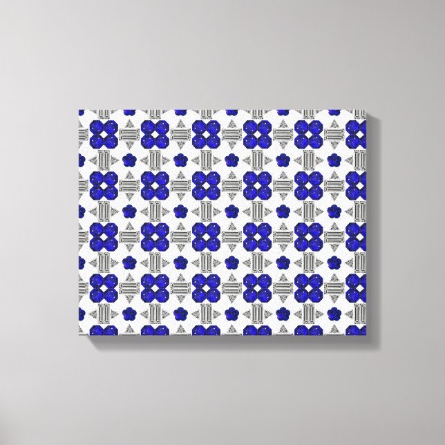 Blue Cross Motif Canvas Print (Front)