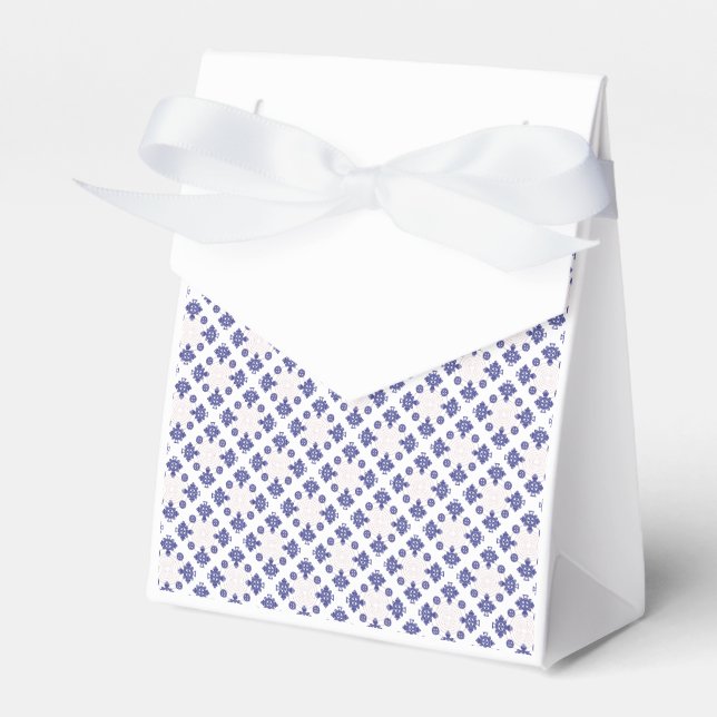 Blue  Cross Pendant Pattern  Favour Box (Front Side)