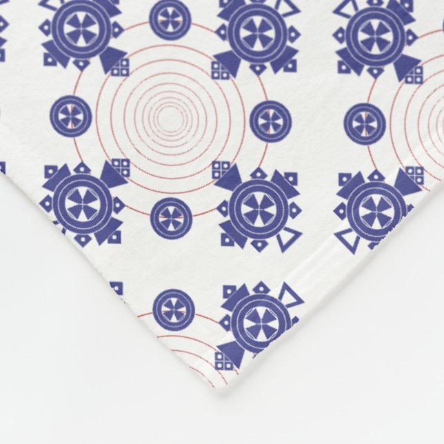 Blue  Cross Pendant Pattern  Fleece Blanket (Corner)