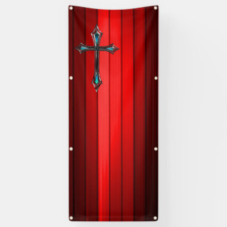 blue cross red plank church banner