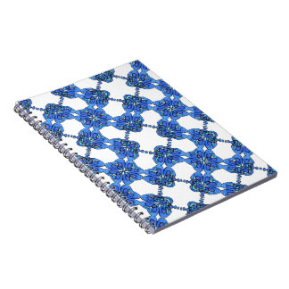 Blue Crossweave flowers Notebook