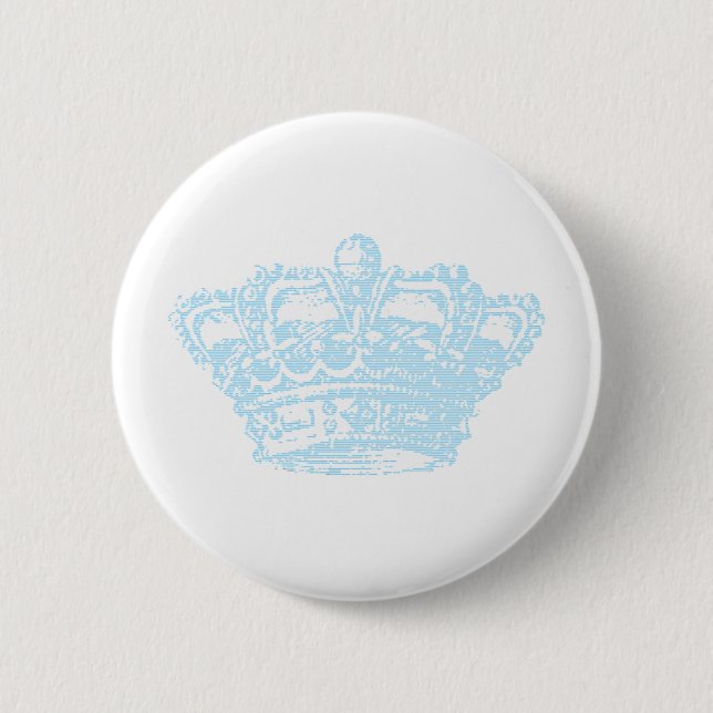 Blue Crown 6 Cm Round Badge (Front)