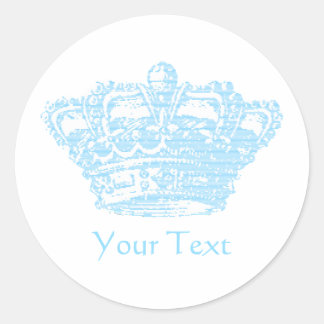 Blue Crown Classic Round Sticker