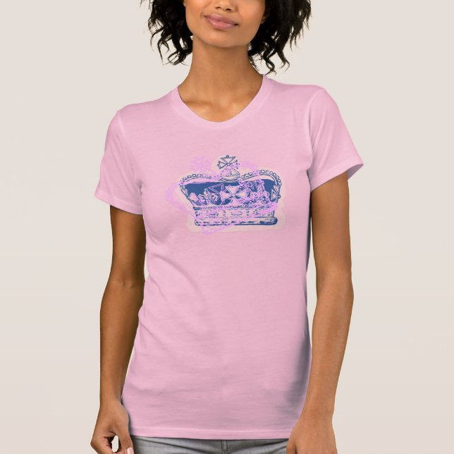 Blue Crown Tilted With Overlay T-Shirt (Front)