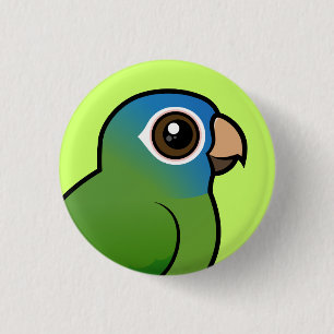 Blue-crowned Conure 3 Cm Round Badge