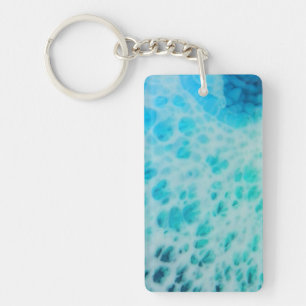 Blue Crush - Abstract Coastal Artwork  Key Ring