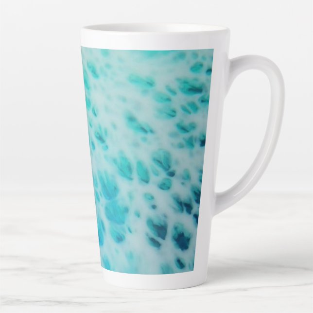 Blue Crush - Abstract Coastal Artwork  Latte Mug (Right)