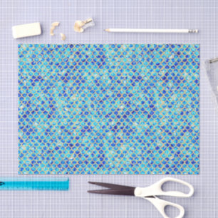 Blue Crushed Sea Glass Mermaid Scales Decoupage Tissue Paper