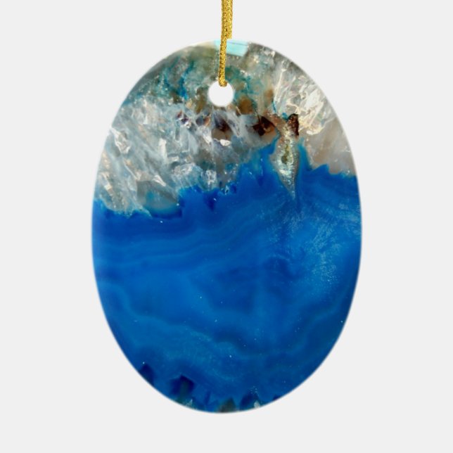 blue crystal ceramic tree decoration (Front)