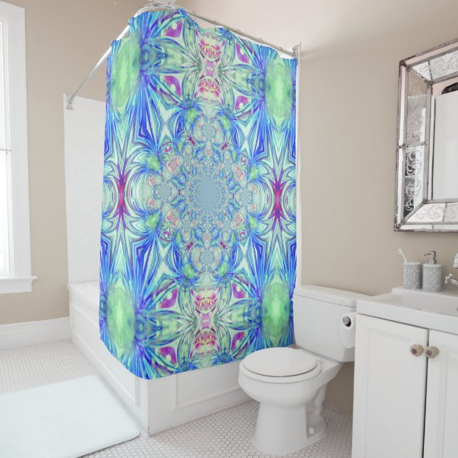 Blue Crystal Shower Curtain (In Situ)