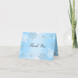 Blue Crystal Snowflake Winter Wonderland Thank You