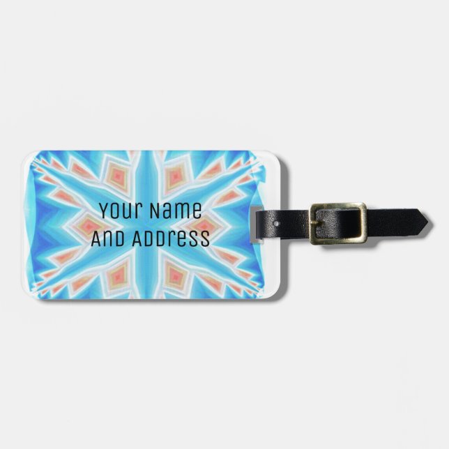 Blue crystal snowflakes Christmas Luggage Tag (Front Horizontal)