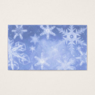 Blue Crystalline Snowflake Gift Tag Business Card