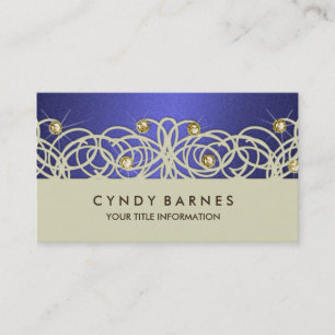 Blue Crystals and Lace Business Card