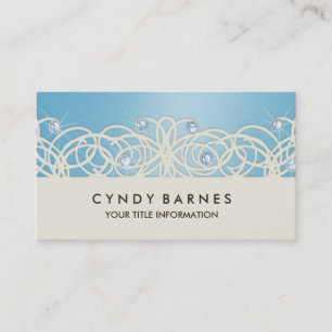 Blue Crystals and Lace Business Card