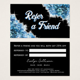 Blue crystals referral card
