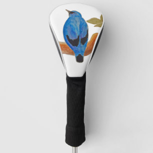 Blue Cuckooshrike Watercolor Bird Golf Head Cover