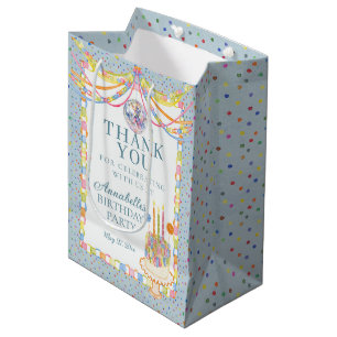 Blue Cue the Confetti Birthday Party Dessert Medium Gift Bag