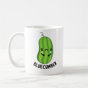 Blue-cumber Funny Sad Veggie Cucumber Pun  Coffee Mug