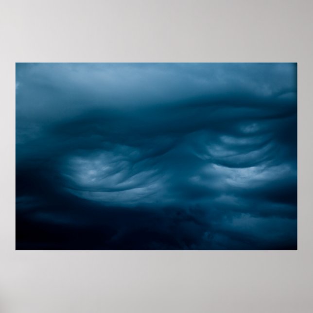 Blue cumulus clouds poster (Front)