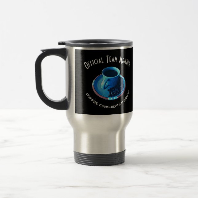 Blue Cup and Saucer | Coffee Lovers Team Custom (Left)