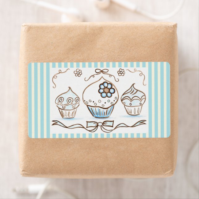 Blue Cupcake Bakery Labels  (Insitu)