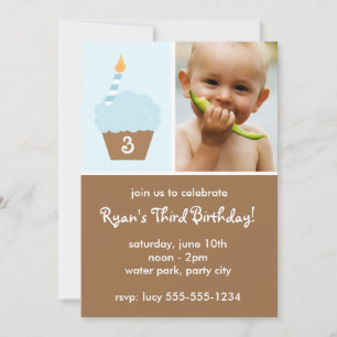 Blue Cupcake Invitation