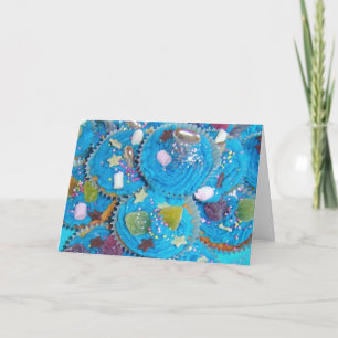 Blue Cupcakes 'Happy Birthday' greetings card