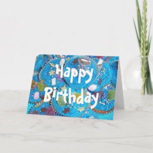 Blue Cupcakes 'Happy Birthday' white card