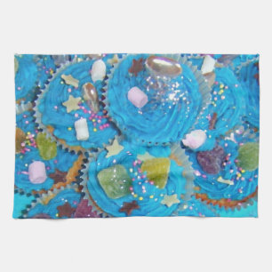 Blue Cupcakes kitchen towel