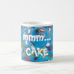 Blue Cupcakes 'mmm....cake' mug