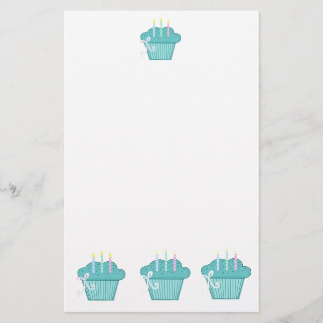 Blue Cupcakes Stationery (Front)