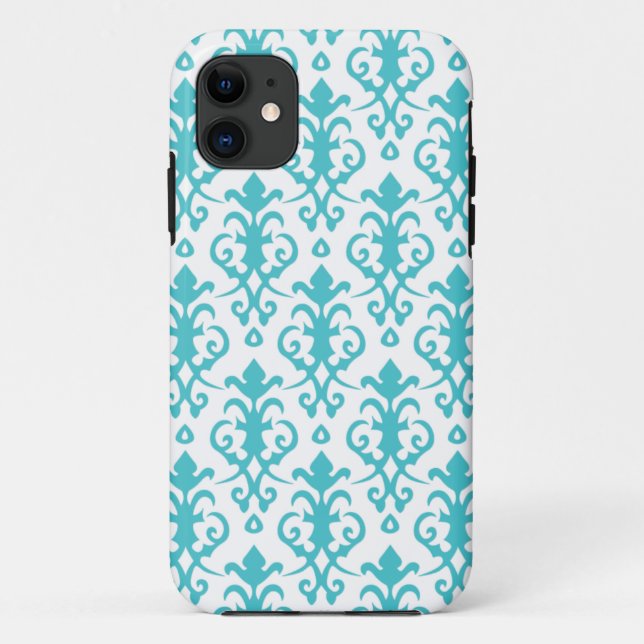 Blue Curacao Aqua Damask iPhone 5 Case (Back)