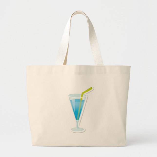 Blue curacao cocktail large tote bag (Front)