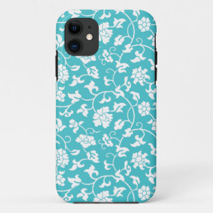 Blue Curacao Floral Damask iPhone 5 Case