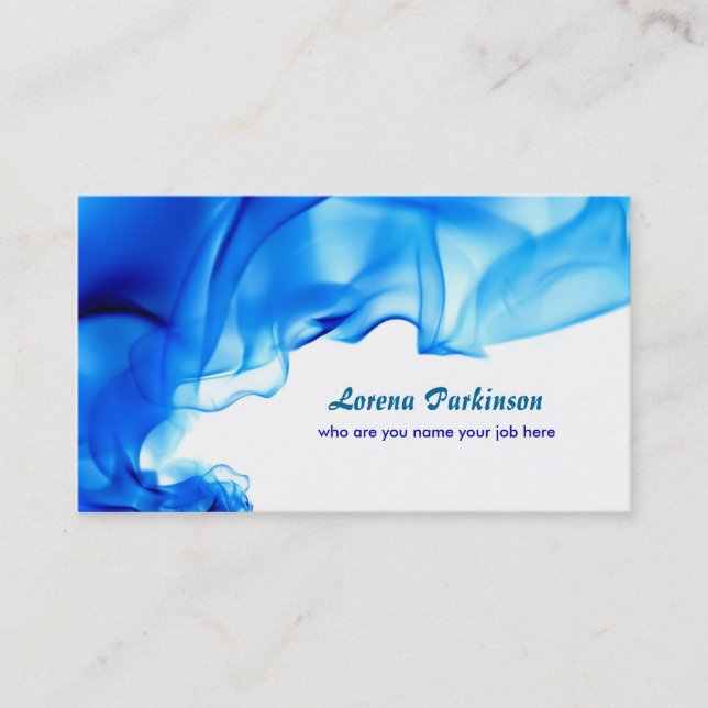 blue curls swirls business card (Front)