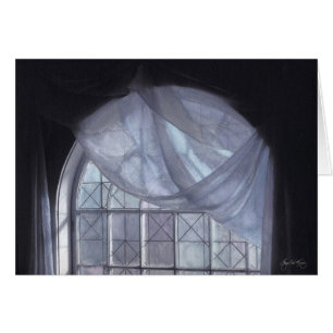 Blue Curtain in an Arched Window