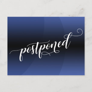 Blue Curve Postponed Wedding Announcement Postcard